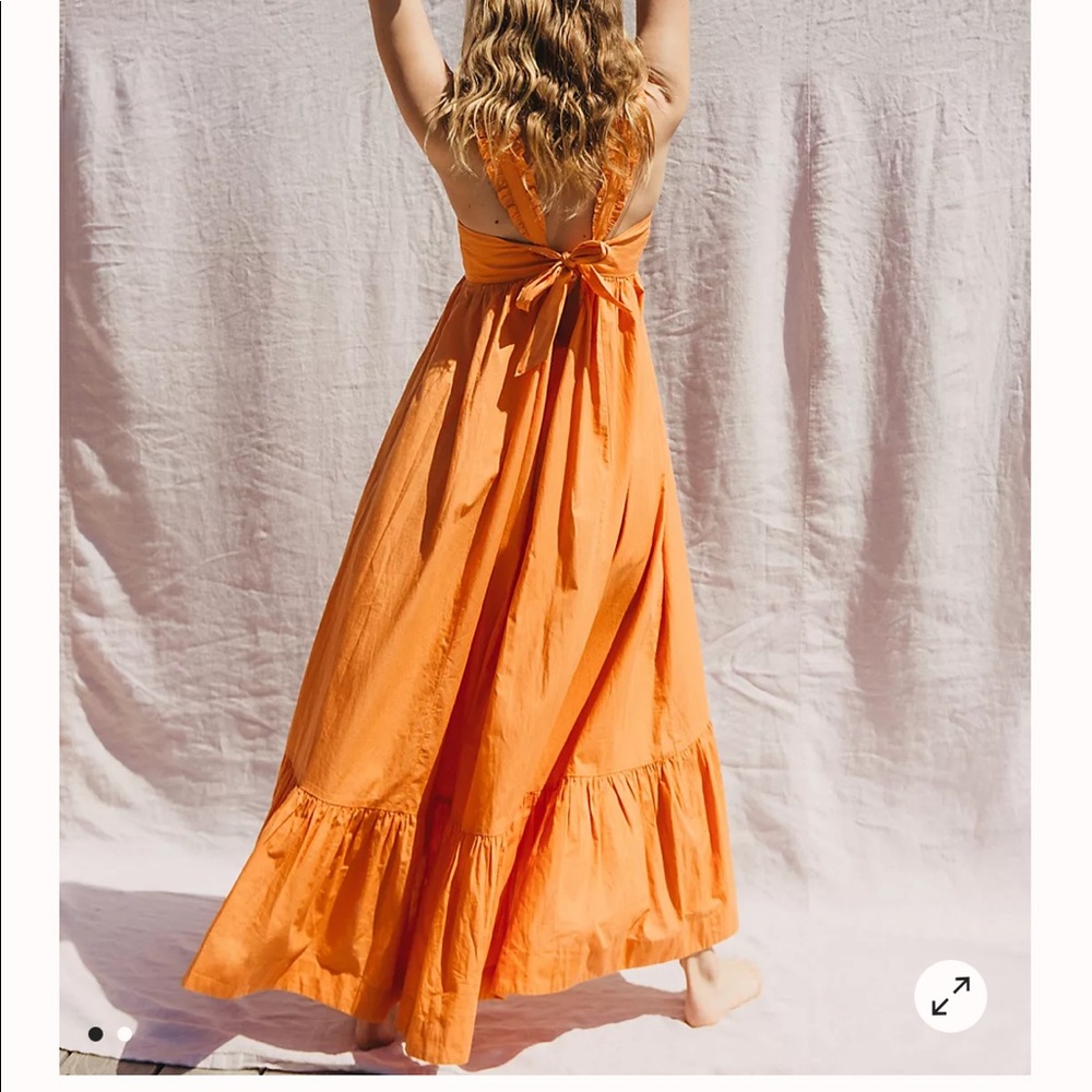 free people isabella orange maxi dress xs
